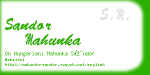 sandor mahunka business card